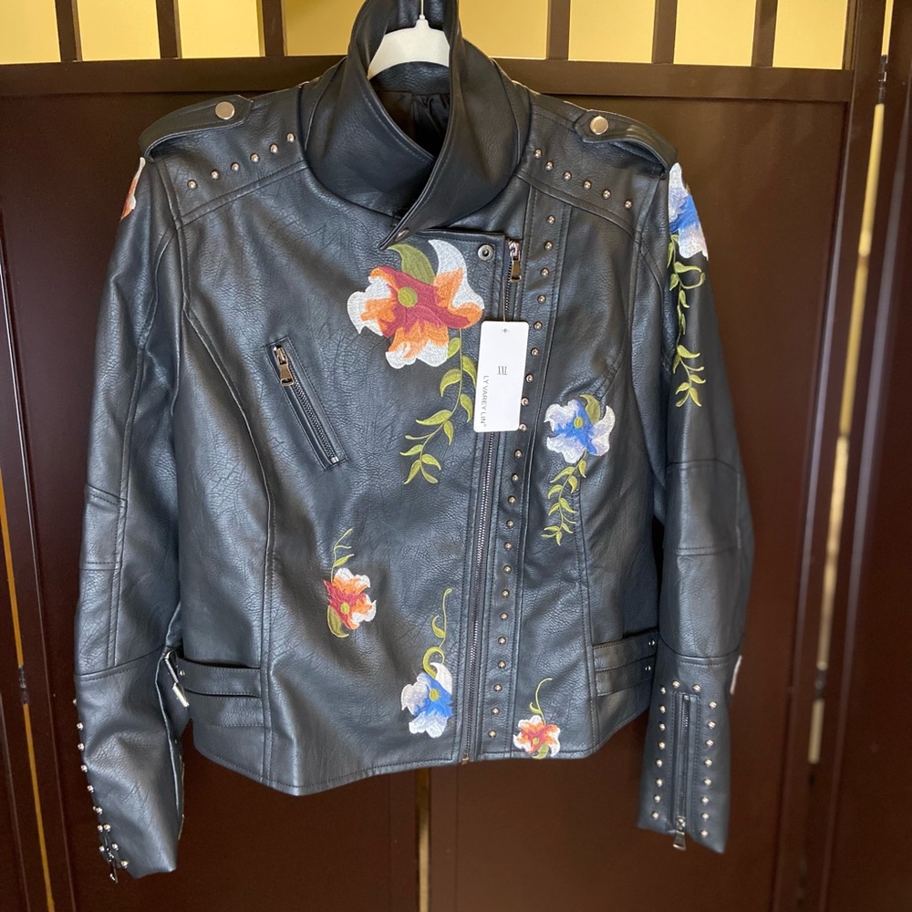 Ly Varey Lin Faux Leather Moto Jacket